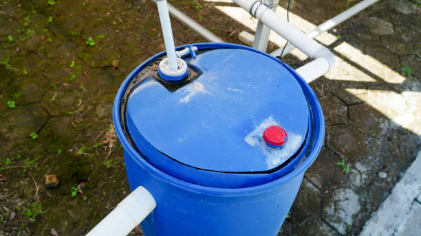 istock Installation of water reservoirs for hydroponics 1447841791