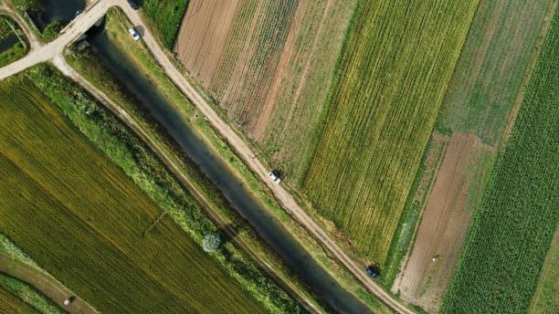 istock Aerial of colorful arable lands fields 1447846650