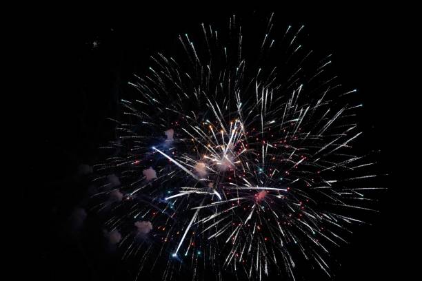 istock Beautiful burst of fireworks in the night sky 1447849041