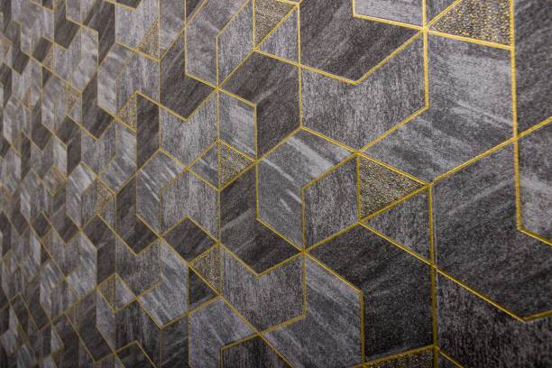 istock Geometric grey wallpaper in closeup 1447851172