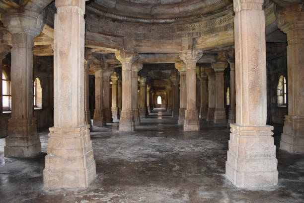 istock Shaher ki Masjid, interior view with carvings on Pillars and Dome, built by Sultan Mahmud Begada 15th - 16th century. A UNESCO World Heritage Site, Gujarat, Champaner, India 1447851672