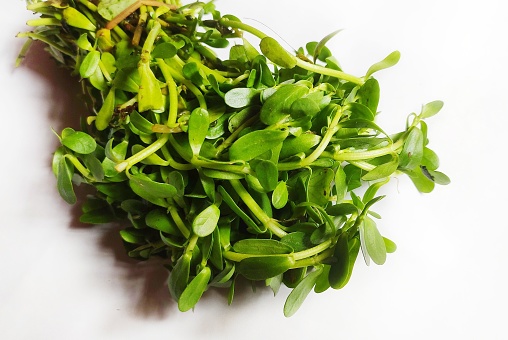 Leafy vegetable- Water hyssop or Indian pennywort. In India, it is known as Brahmi and consumed as vegetable. In