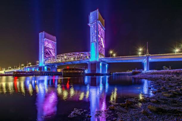 istock Fore River Bridge at night in Quincy, Massachusetts. 1447853337