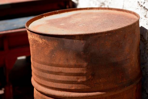 istock Closeup of a metal barrel 1447856132