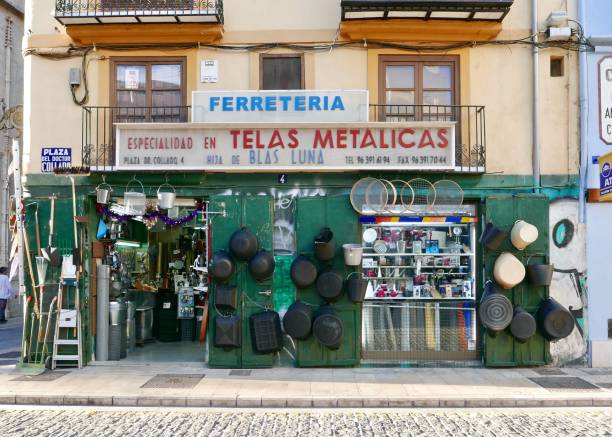 Valen, Spain – December 21, 2018: A hardware store ironmongers ferreteria in valencia