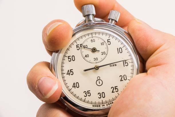 istock Old antiquary timer clock and humans hand 1447864247