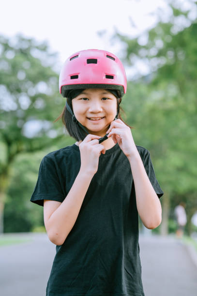 istock Asian Chinese girl with helmet 1447865763