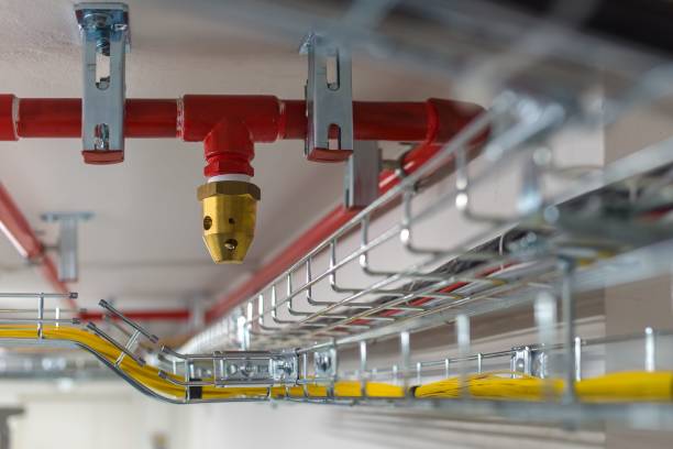 Clean agent fire suppression system. Used in data centers, backup battery rooms, electrical rooms (under 400 volts), sub-floors or tape storage libraries. repression stock pictures, royalty-free photos & images