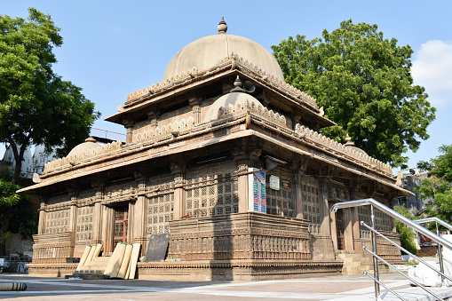 Rani Sipri's Tomb at Masjid-e-nagina, rear view, Islamic architecture, built in A.H. 920 (A.D. 1514) by Rani Sabrai during the reign of Sultan Muzaffar II, Ahmedabad, Gujrat, India