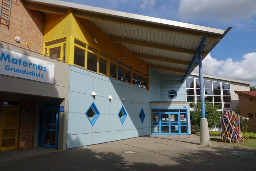 Korschenbroich, Germany, August 6, 2022 - The Maternus Primary School in Kleinenbroich