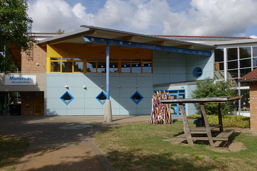 Korschenbroich, Germany, August 6, 2022 - The Maternus Primary School in Kleinenbroich