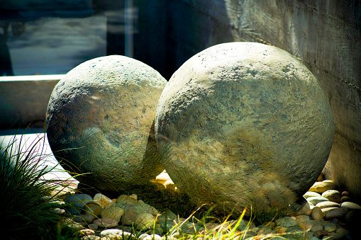 Lined colored glass balls