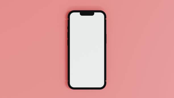 istock Blank display screen smartphone on empty background for presentation business content on screen, 3d rendering. 1447881185