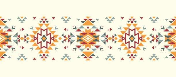 vektor nahtloses dekoratives ethnisches muster. - north american tribal culture stock-grafiken, -clipart, -cartoons und -symbole