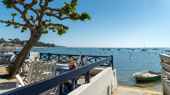 View on the Arcachon bay from an oyster village