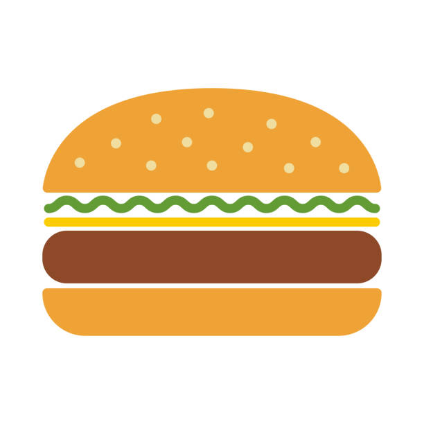 ilustrações, clipart, desenhos animados e ícones de hambúrguer, ícone de hambúrguer. sanduíche isolado no fundo branco. - burger sandwich hamburger eating