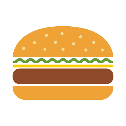 istock Burger, hamburger icon. Sandwich isolated on white background. 1447883907