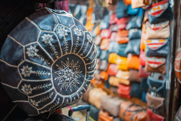 istock leather shop retails display in Fez, Morocco 1447885351