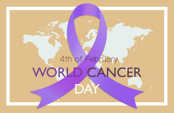 istock World cancer day, February 4th, on flat lay yellow with world map. Illustration 1447887183
