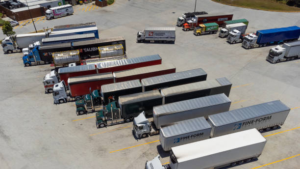 istock Semi Trailer Trucks Parked at a Truck Stop 1447890905