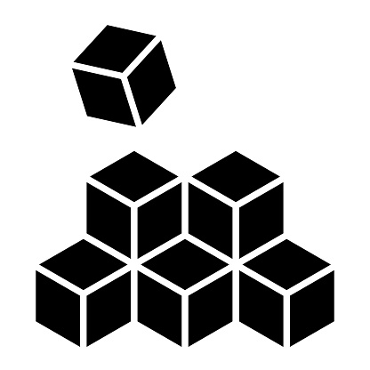 Construction of six cubes pyramid