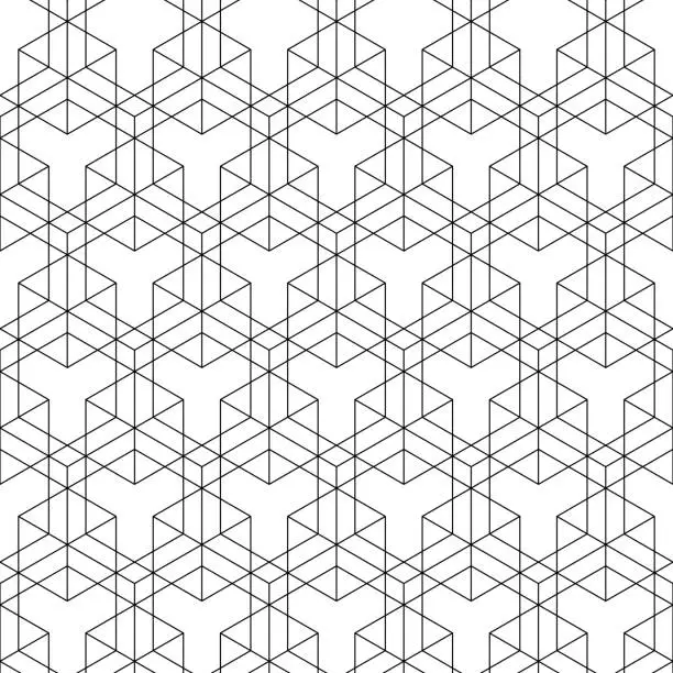 Vector illustration of Seamless repeating triangle hexagon polygon pattern