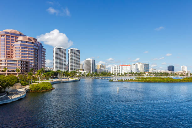 istock Skyline with water in West Palm Beach, USA 1447895723