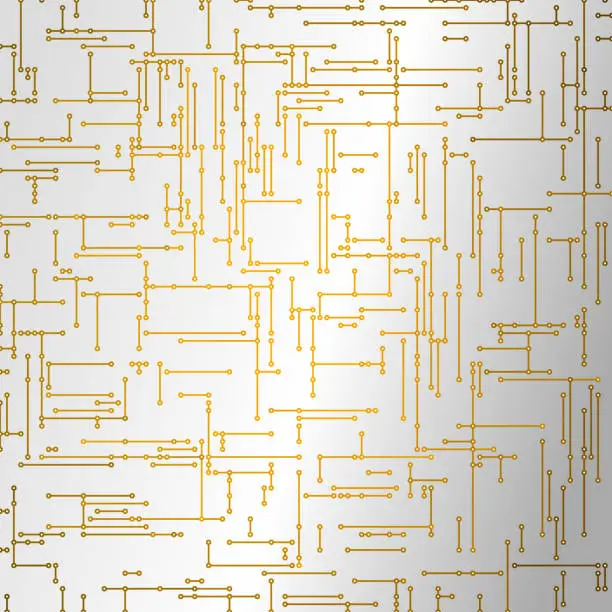 Vector illustration of Golden connected lines and dots.