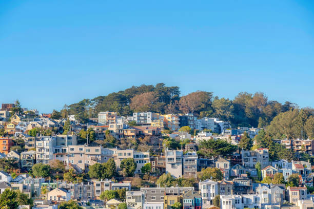 istock Different residential building structures on a slope of a moountain at San Francisco, CA 1447899463