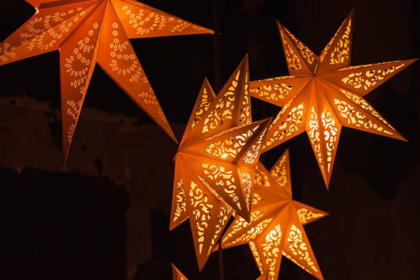 istock Decorative paper stars with traditional ornaments 1447900667