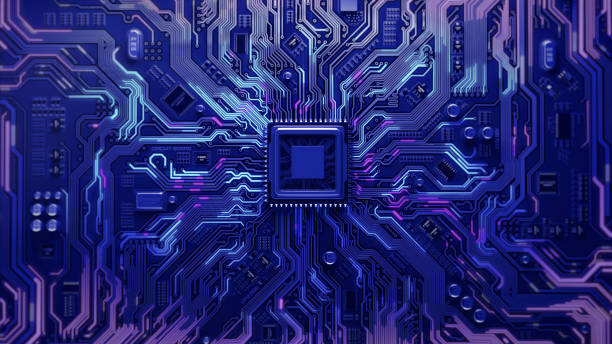 Circuit Blue Board Background - Copy Space Circuit Blue Board Background - Copy Space mother board stock pictures, royalty-free photos & images