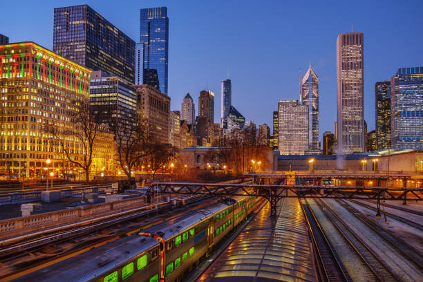 istock Chicago Cityscape and Railroad Tracks 1447903755