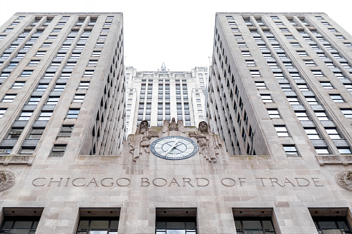 The Chicago Board of Trade is one of the world's oldest futures and options exchanges.
Art deco skyscraper with a pinnacle statue of Ceres, Chicago's tallest building from 1930 to 1965.
Image has been captured in 141 W Jackson Blvd, Chicago, IL 60604, United States.