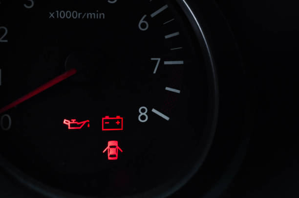 istock Car tachometer with burning indicators about the state of systems 1447905784