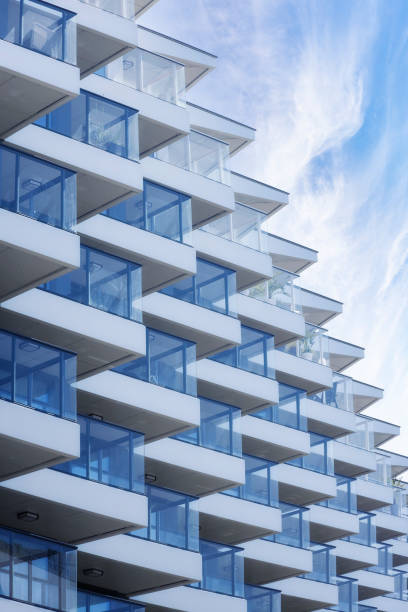 istock Rows of balconies in modern apartment building 1447907631