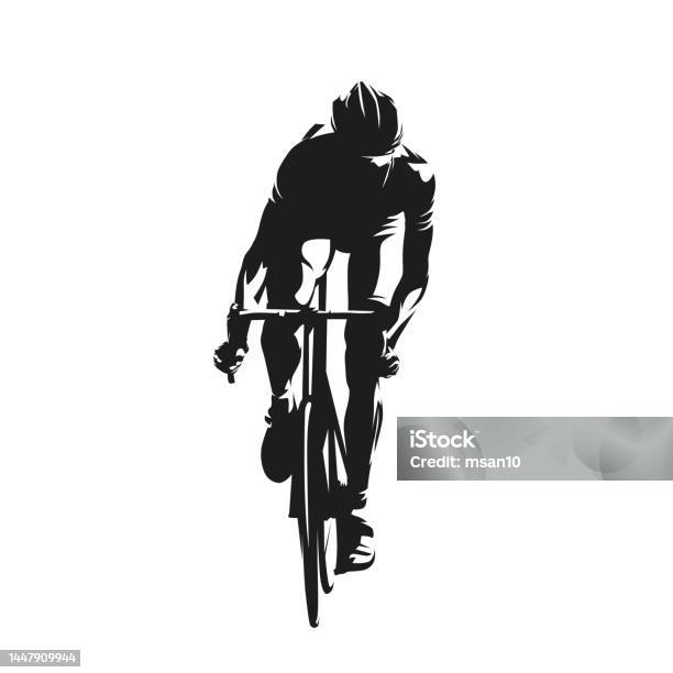 Vector Image Rson Cycling Road Cycling Cyclist Abstract Isolated Vector Silhouette Front View ...