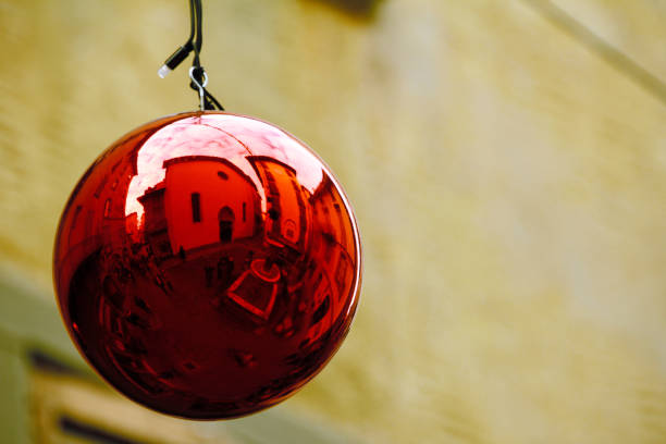 istock Christmas decorations - a red ball in Bergamo 1447910780