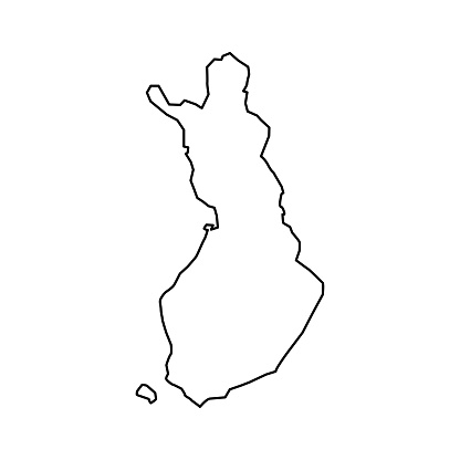 Finland map. Finland linear style. linear icon