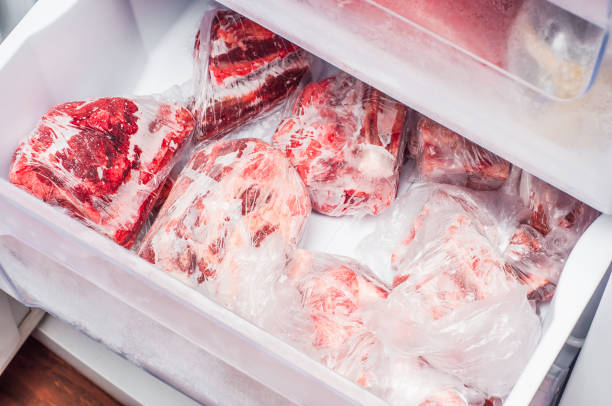 istock Freezer filled with meat packages for the winter. 1447914463