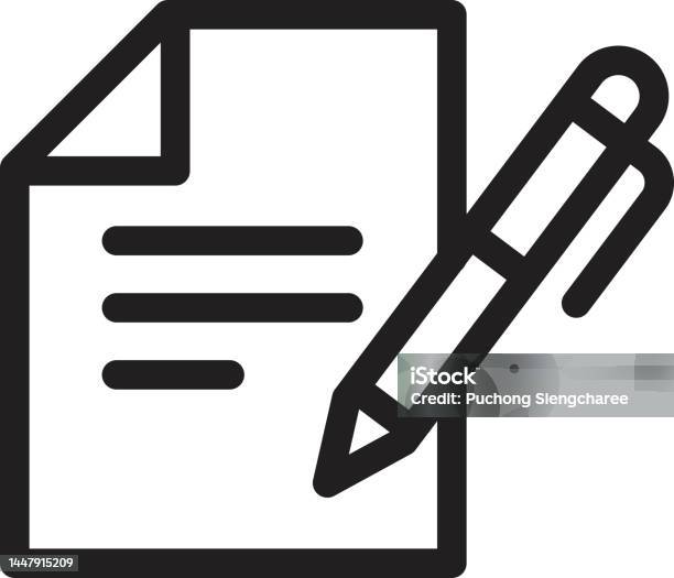 Ikon Vektor Kontrak Simbol Perjanjian Bisnis Ilustrasi Vektor Datar