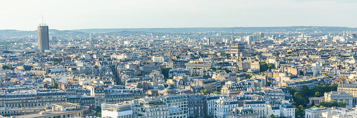 Panorama of the rooftops of Paris, France