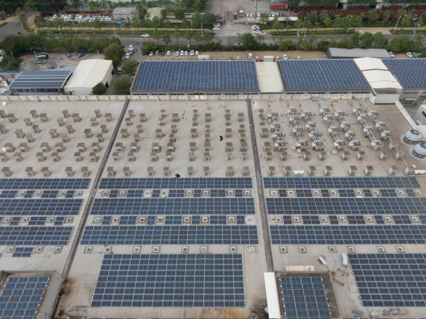 istock Clean energy, factory solar power 1447917824