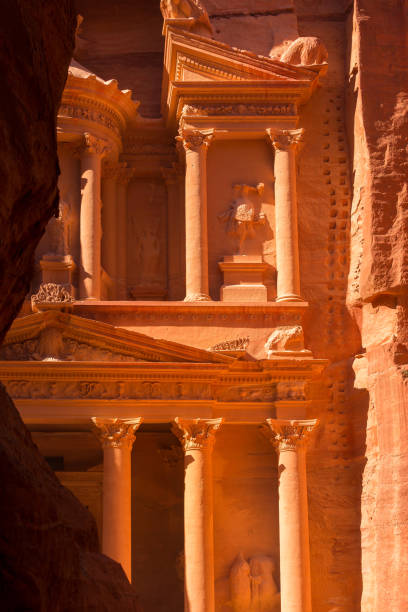 istock Petra, Jordan Siq, Treasury, Al Khazneh frame view 1447918707