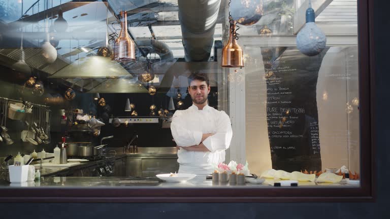 Portrait of a chef in his restaurant's kitchen