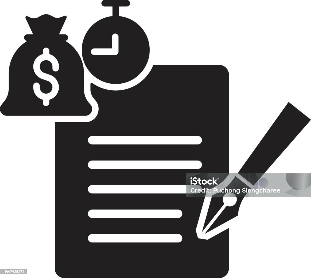 Loan Document Glyph Icon Stock Illustration - Download Image Now