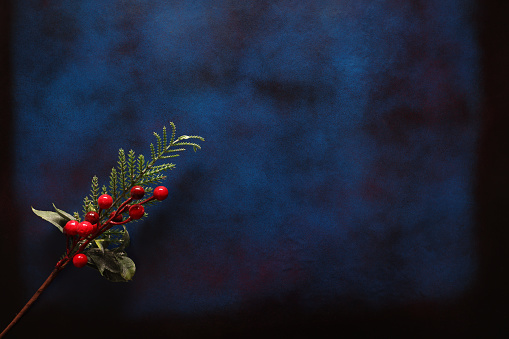 Christmas Decoration on blue background