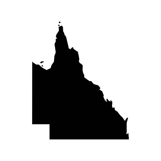 ilustrações de stock, clip art, desenhos animados e ícones de queensland map. queensland silhouette. queensland icon - queensland