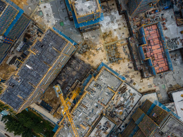 istock Aerial view of the construction site under construction 1447942487