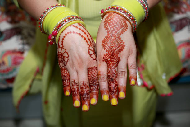 istock Women showing henna hands 1447943126