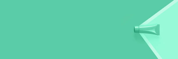 istock Blank tube layout on green background. Banner. 1447944657